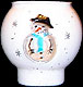 Candle Holder in Magical Christmas Snowman design