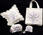 Embroidered Bags in English Lavender design