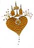 Hand drawn greetings card in the Claddagh design