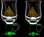 Pair of Irish Coffee Glasses in Celtic Eternity Knot design