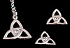 Pendant and earrings in Celtic Trinity Crystal design