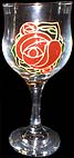 Pair of Wine Glasses in Mackintosh Rose design