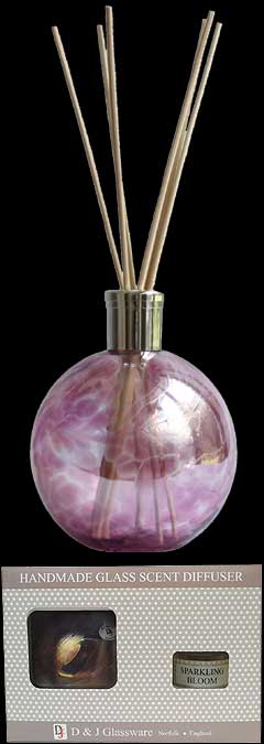 Chic Amethyst Glass Globe Scent Diffuser with Sparkling Bloom Oil