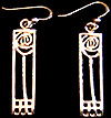 Rectangular Drop Earrings in Sea Gems Mackintosh Rose design