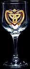 Pair of Wine Glasses in Trinity Heart design