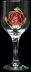 Pair of Wine Glasses in Mackintosh Pink Rose design
