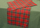 Table runner and table mat in Plaid design